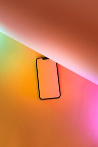 Iphone xs max on a colorful background